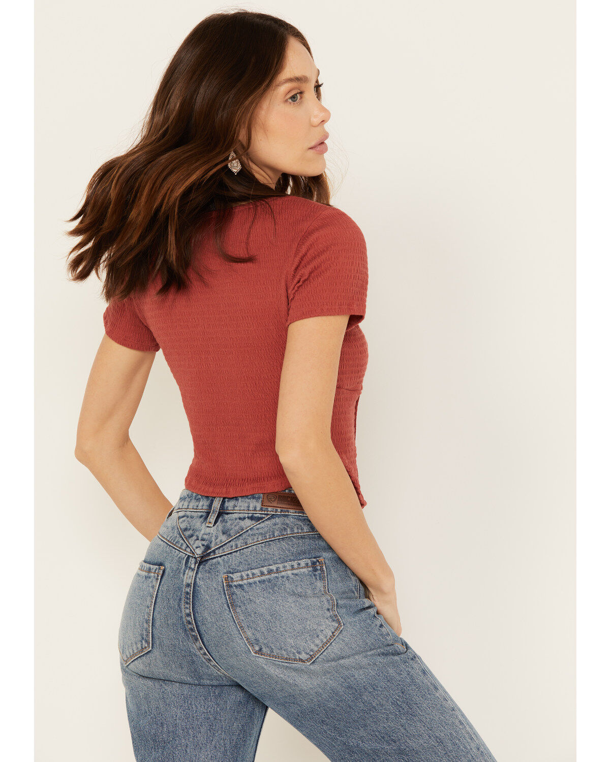 Wild Moss Women's Textured Corset Knit Top