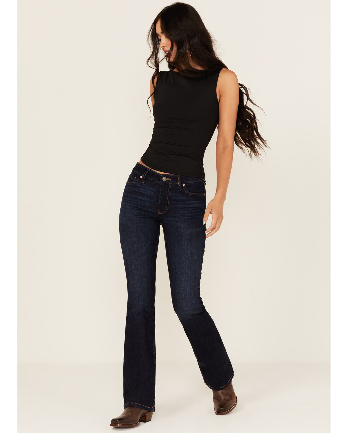 Shyanne Women's Flint Dark Wash Bootcut Stretch Denim Jeans
