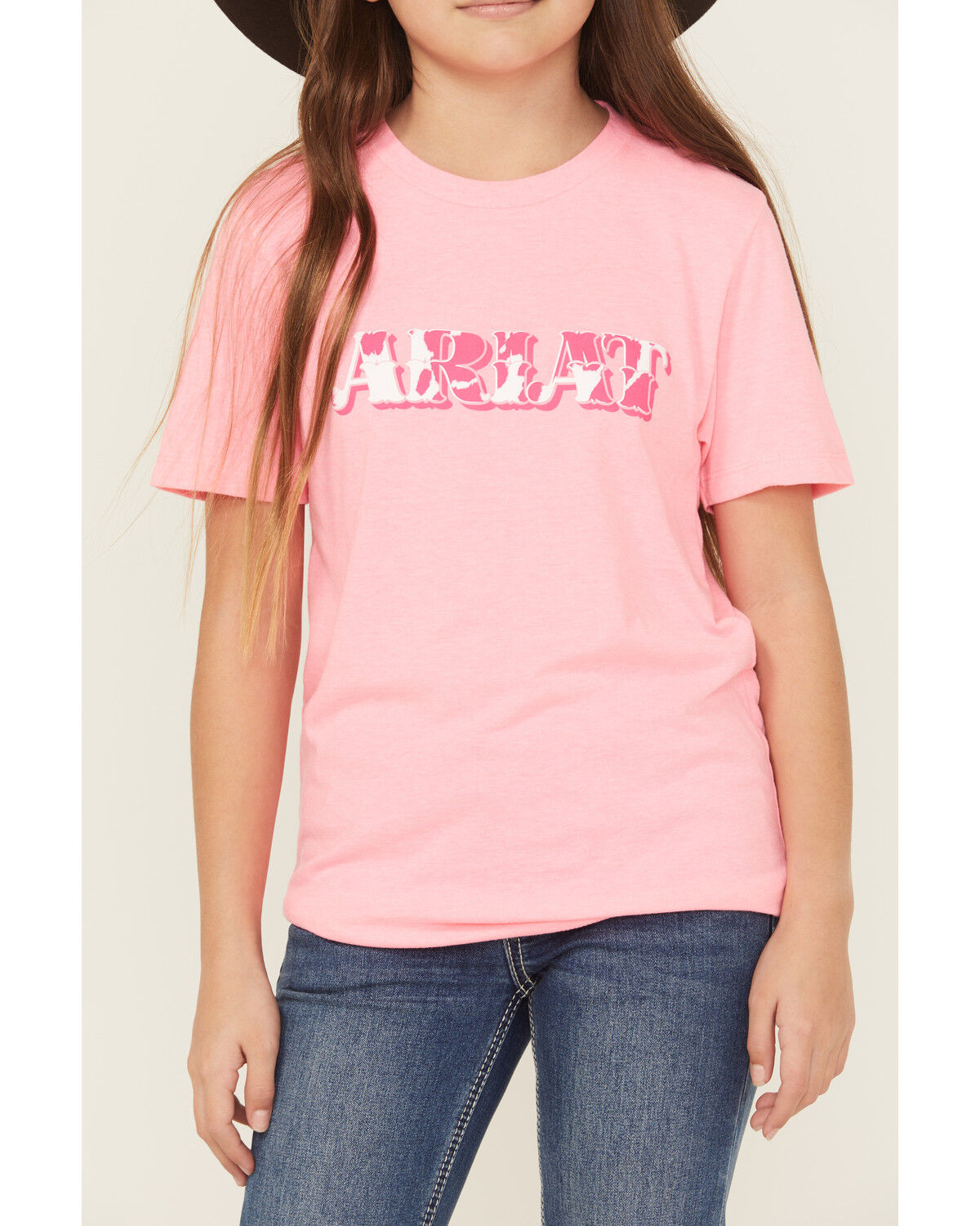 Ariat Girls' Boot Barn Exclusive Cowhide Logo Short Sleeve Graphic Tee