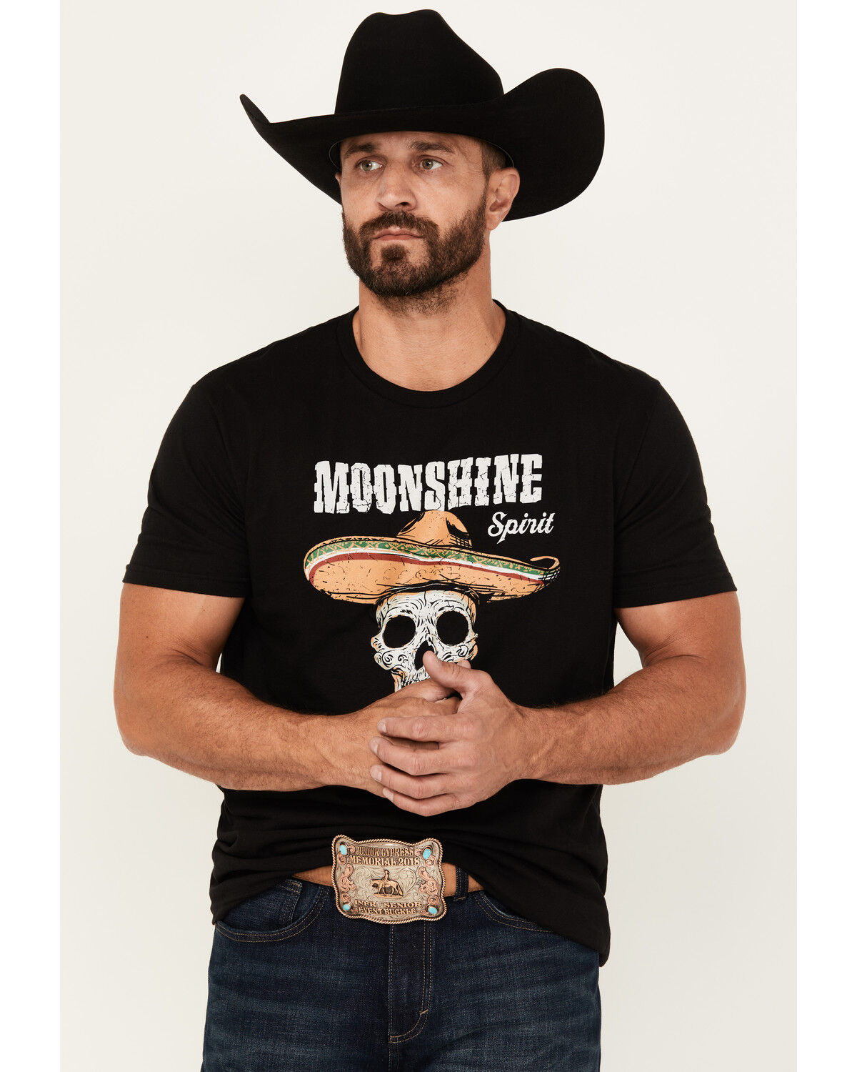 Moonshine Spirit Men's Skull Stars Short Sleeve Graphic T-Shirt