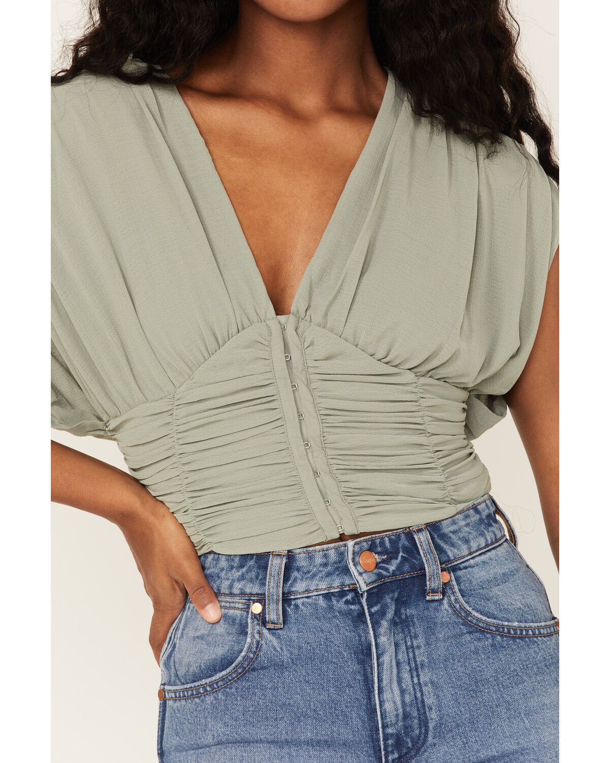 Free People Women's Aria Ruched Corset Crop Top