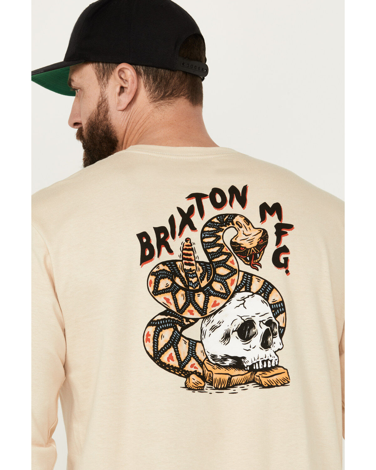 Brixton Men's Trailmoor Snake And Skull Graphic Print Long Sleeve Shirt