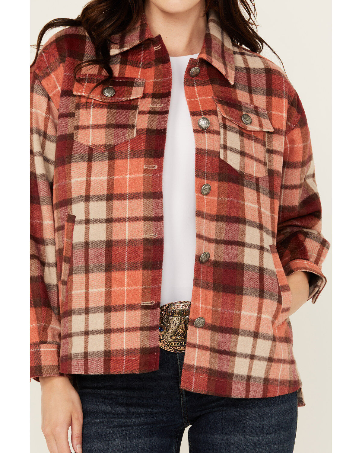 Shyanne Women's Plaid Print Quilted Button-Down Shacket