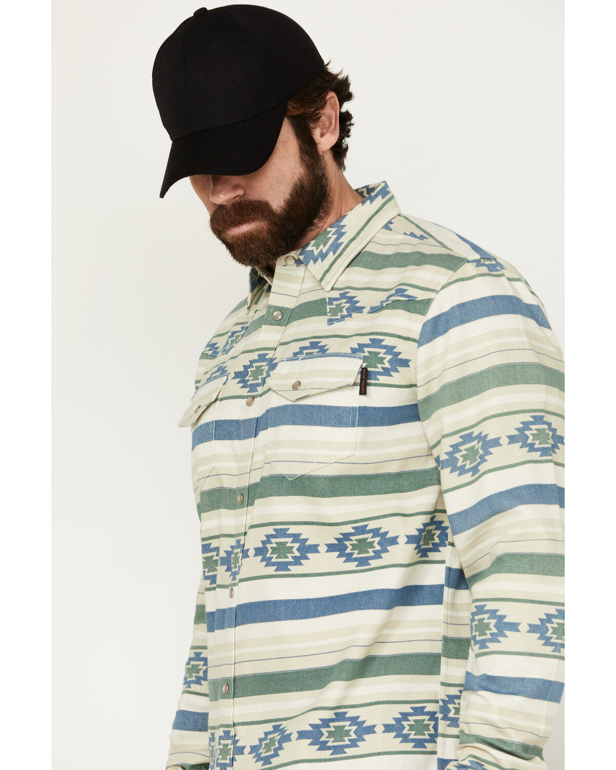 Cody James Men's FR Southwestern Print Long Sleeve Snap Midweight Work Shirt