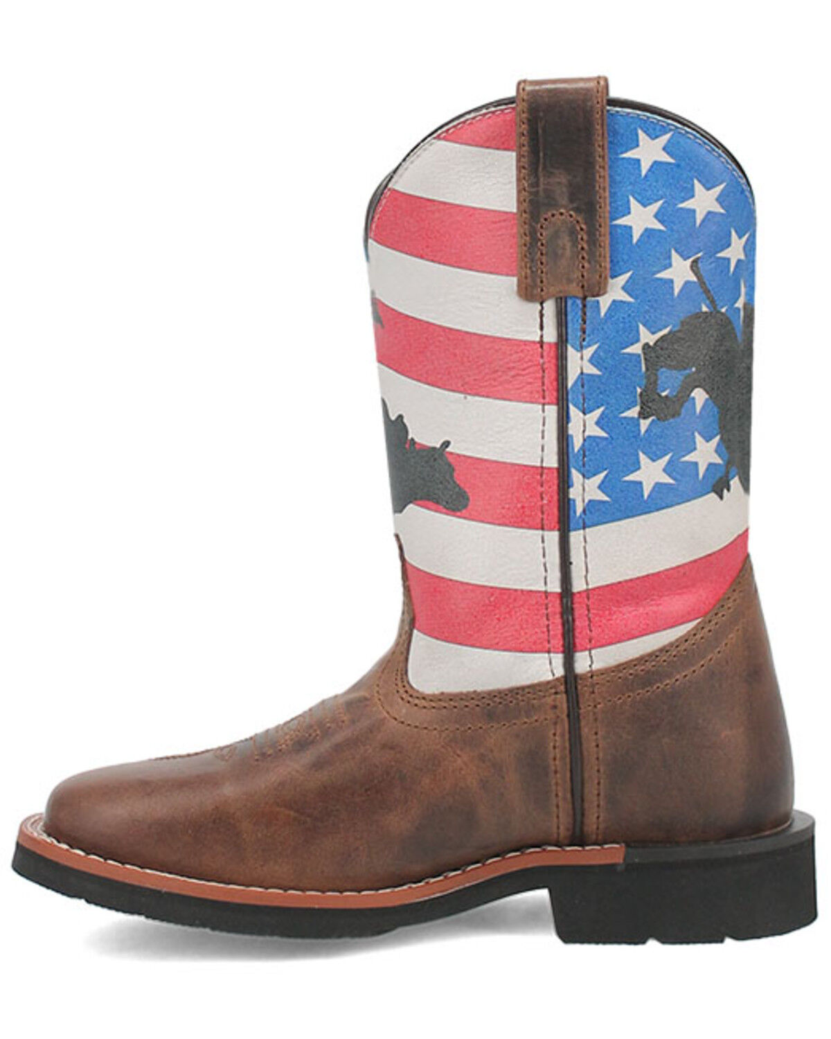 Dan Post Boys' Buckin' Around In The Buck Patriotic Western Boots - Broad Square Toe
