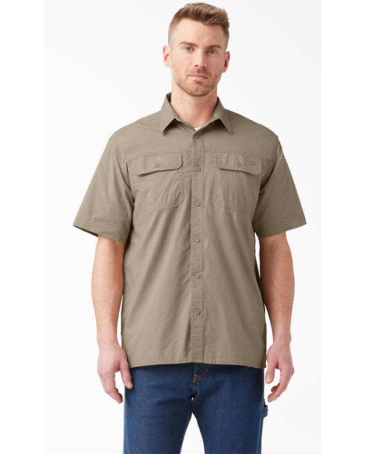 Dickies Men's Flex Short Sleeve Button Down Ripstop Work Shirt