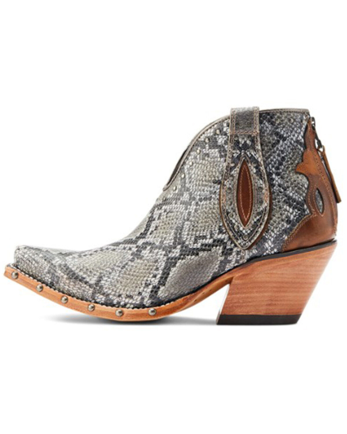 Ariat Women's Greely Snake Print Booties - Snip Toe
