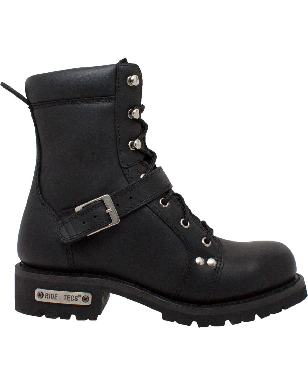 Ad Tec Men's 8" Lace Zipper Biker Boots - Soft Toe