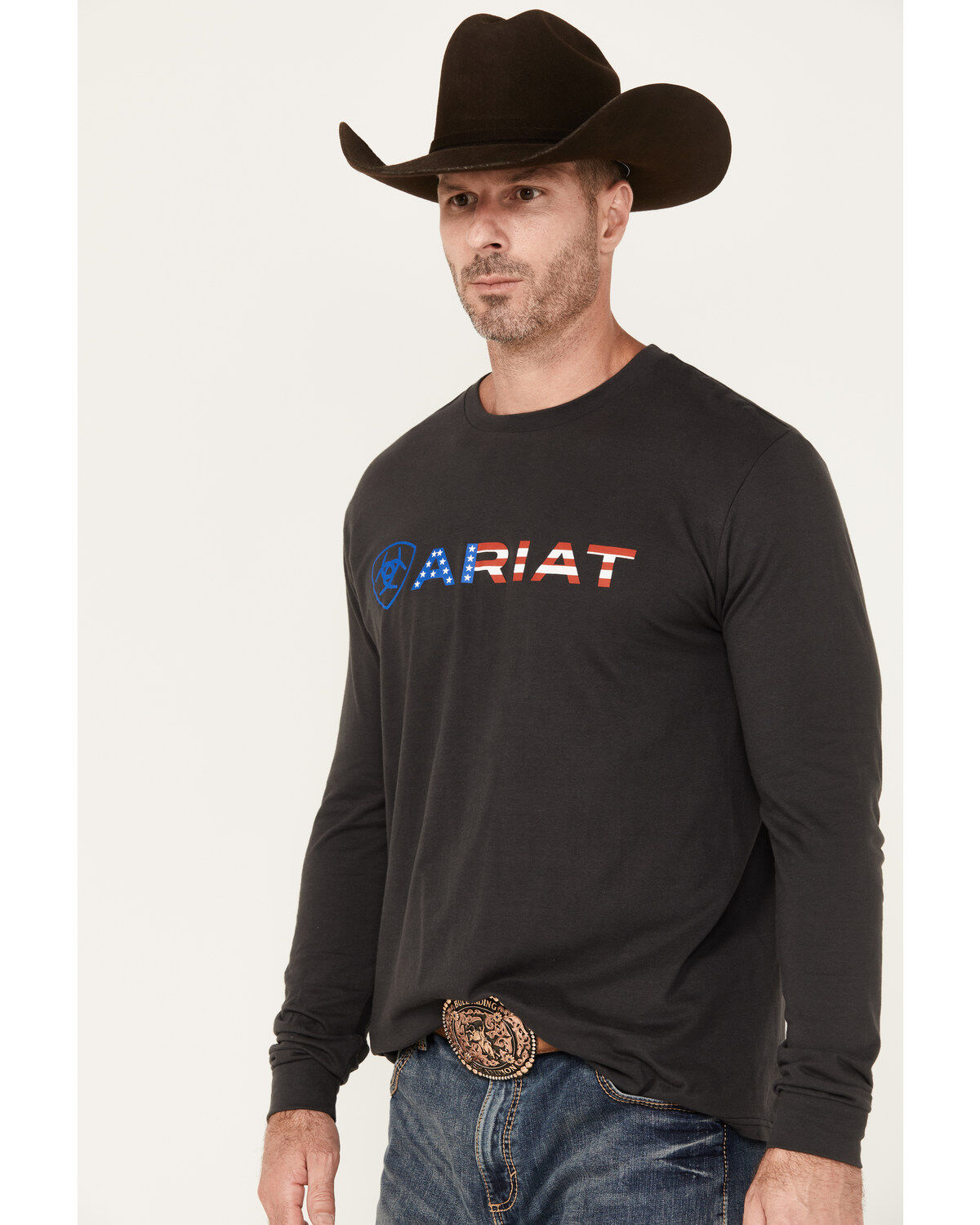 Ariat Men's Boot Barn Exclusive Americana Logo Long Sleeve Graphic T-Shirt