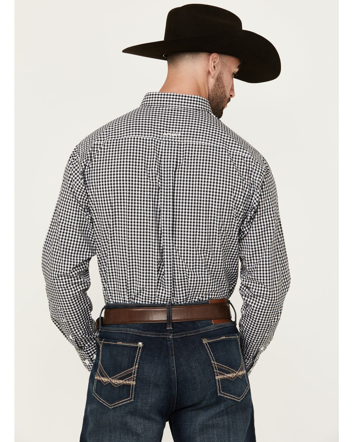 Ariat Men's Jayden Mini Checkered Print Long Sleeve Button-Down Performance Western Shirt