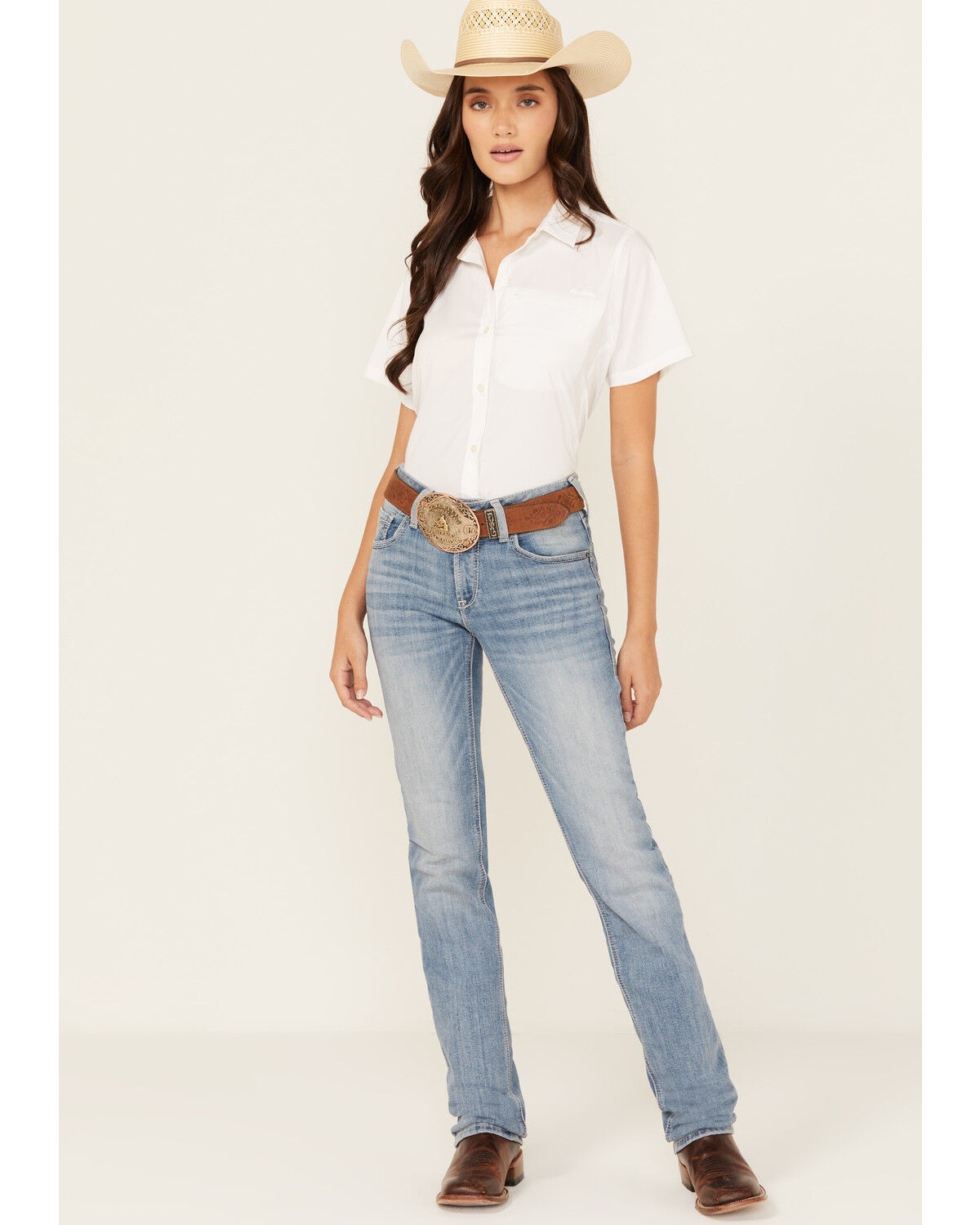 Ariat Women's Yara Light Wash Straight Stretch Denim Jeans