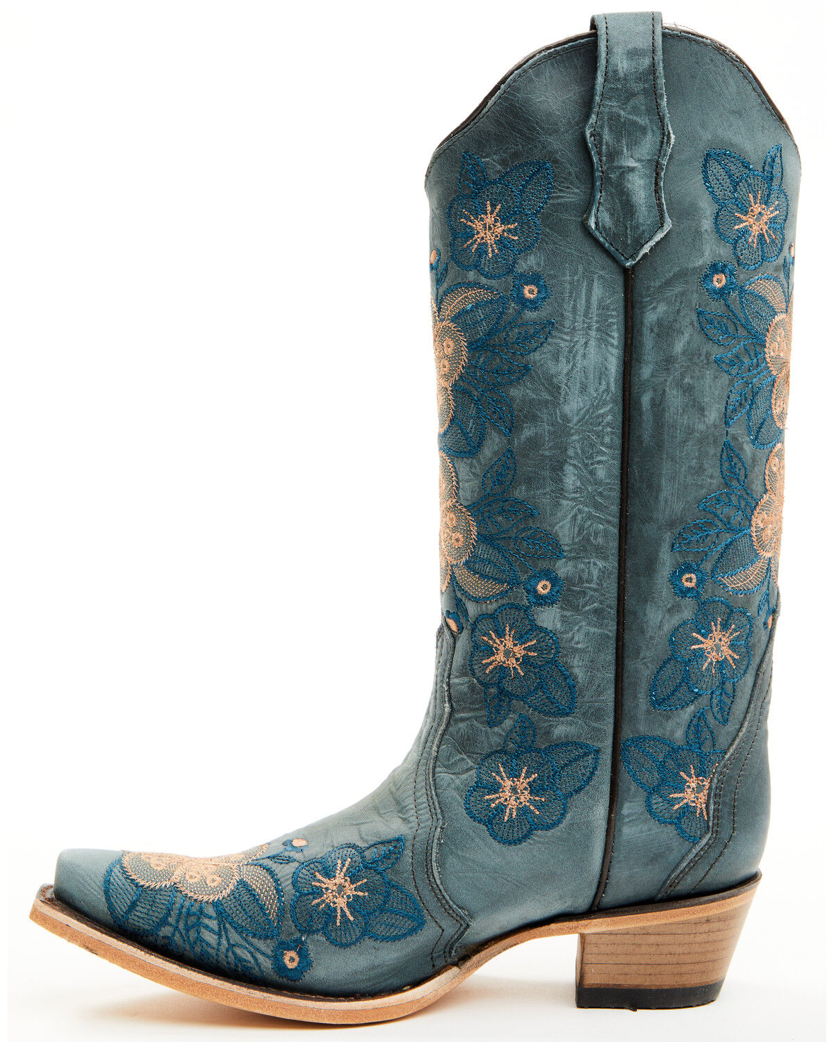Circle G Women's Floral Embroidered Western Boots - Snip Toe