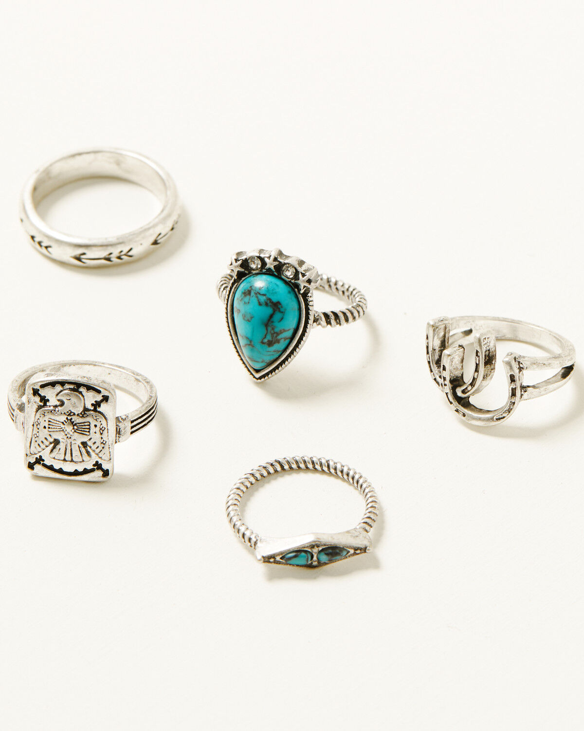 Idyllwind Women's Calloway Double Horseshoe Ring Set - 5 Piece