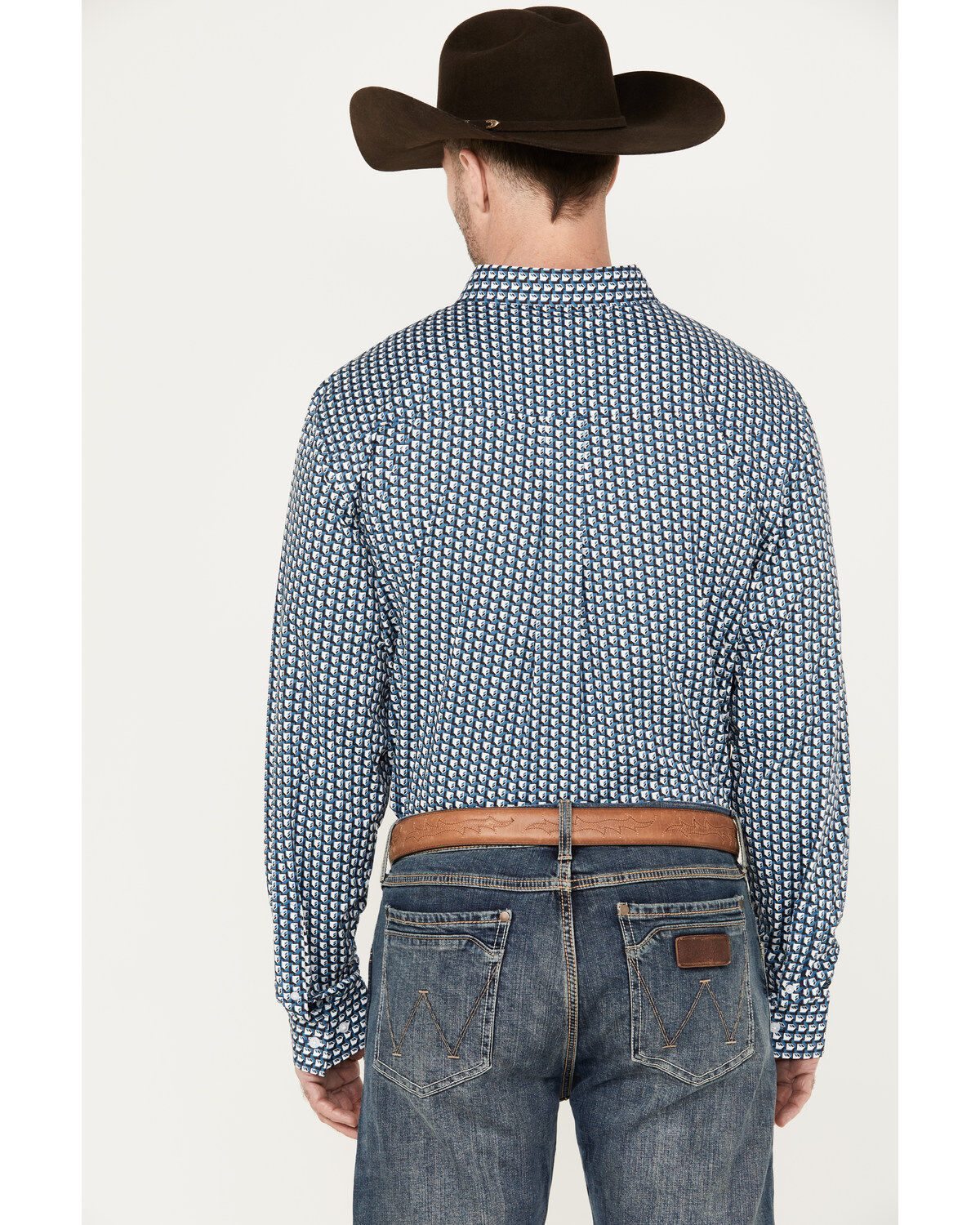 RANK 45® Men's Chute Gate Geo Print Long Sleeve Button-Down Western Shirt