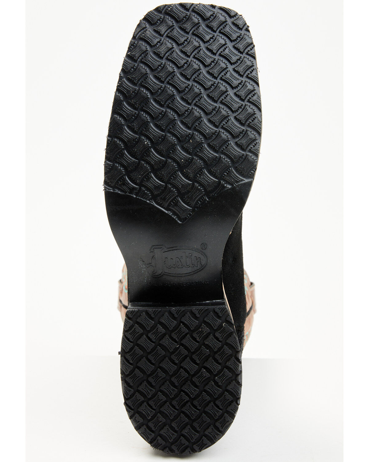 Justin Men's Alamo Roughout Western Boots - Broad Square Toe