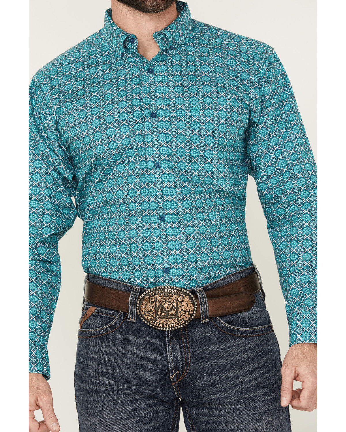 Ariat Men's Jordy Medallion Print Long Sleeve Button-Down Western Shirt