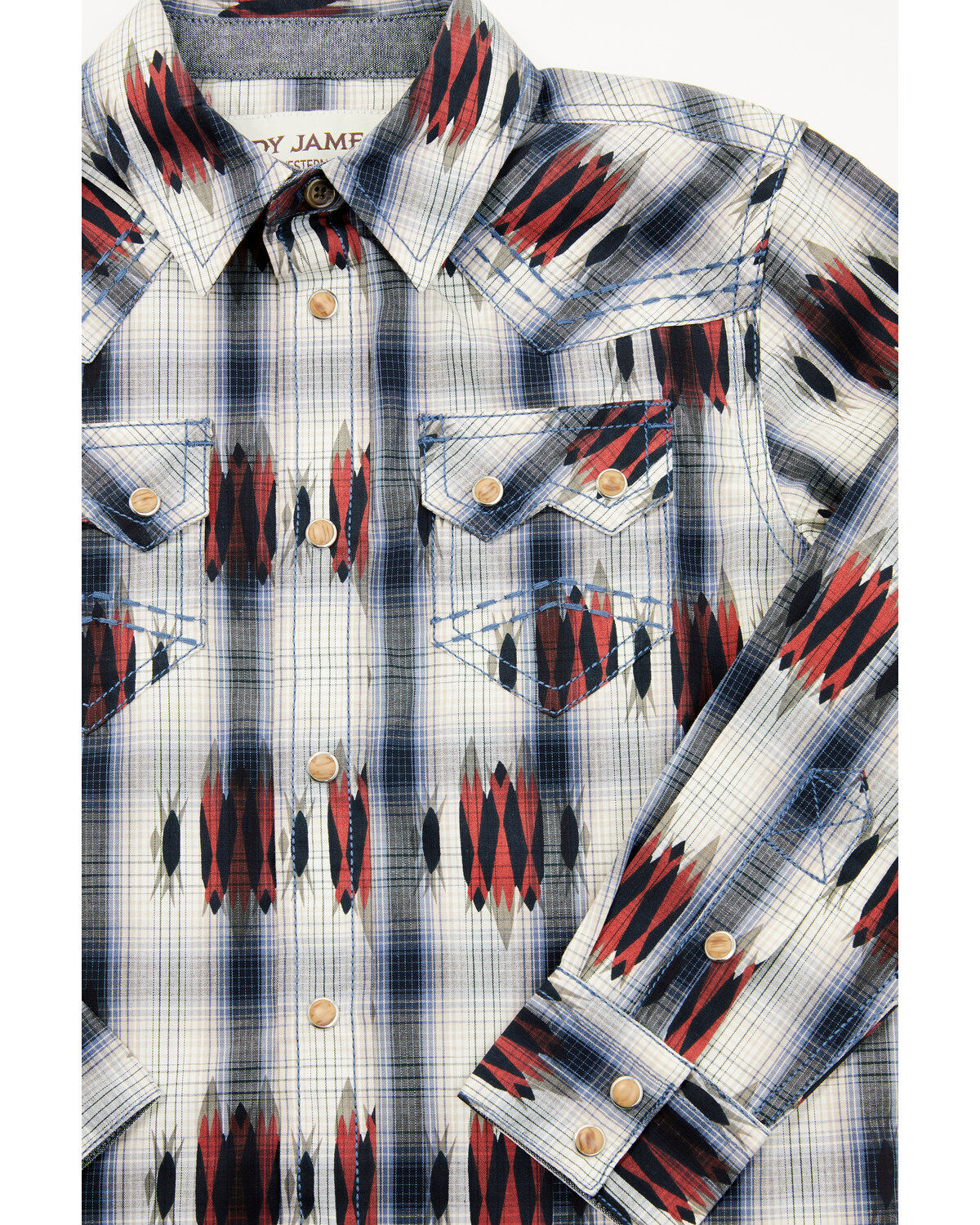 Cody James Toddler Boys' Zion Sunset Plaid Print Long Sleeve Snap Western Shirt