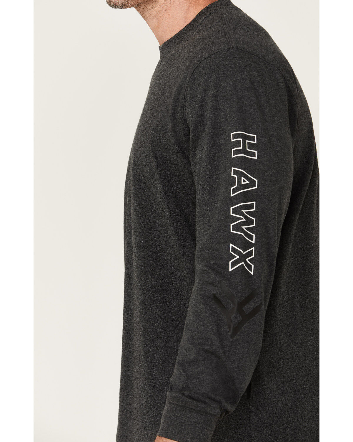Hawx Men's Logo Long Sleeve Graphic Work T-Shirt