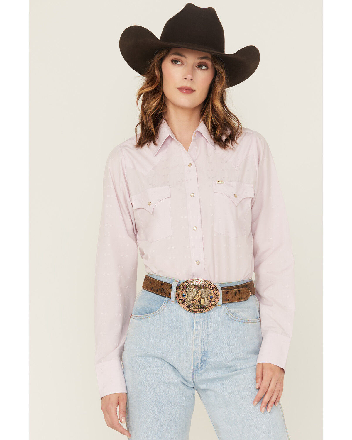 Cowboygirl by Jenna Paulette Women's Solid Long Sleeve Pearl Snap Western Shirt