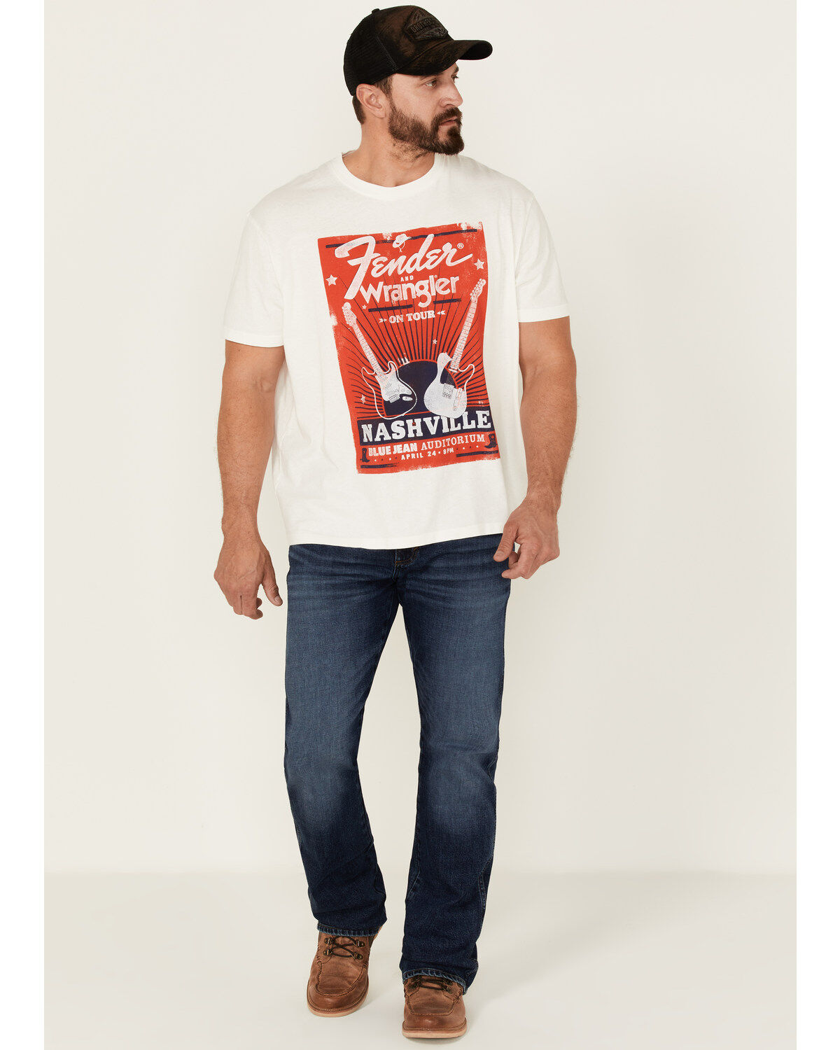 Wrangler X Fender Men's On Tour Nashville Vintage Graphic T-Shirt