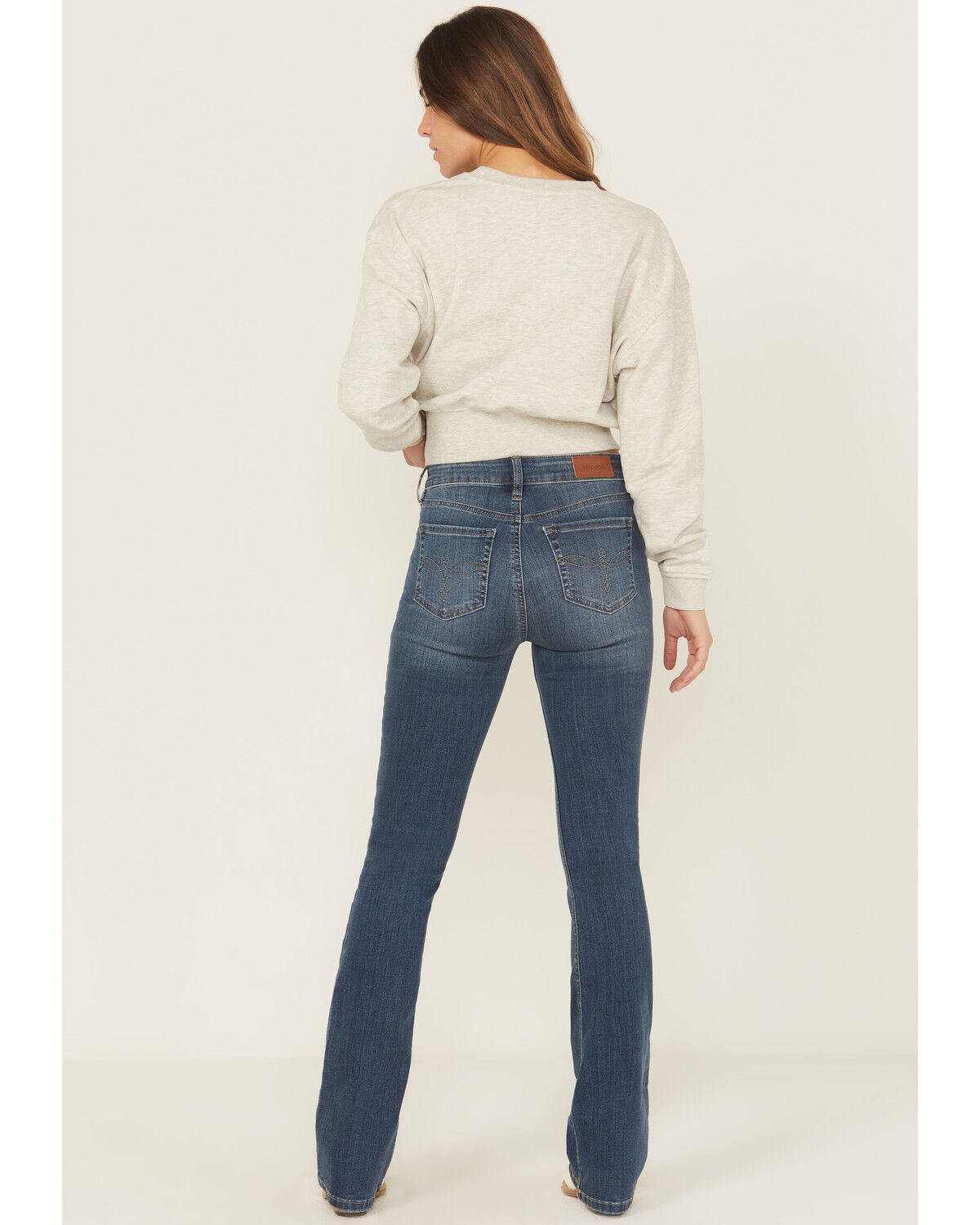 Shyanne Women's Brazos Medium Wash Celest High Rise Bootcut Super Stretch Denim Jeans