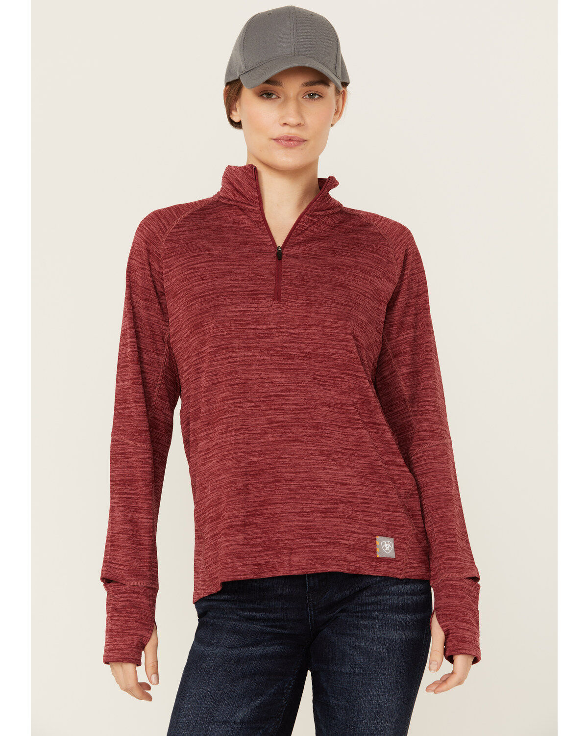 Ariat Women's Rebar Gridwork Baselayer 1/4 Zip T-Shirt
