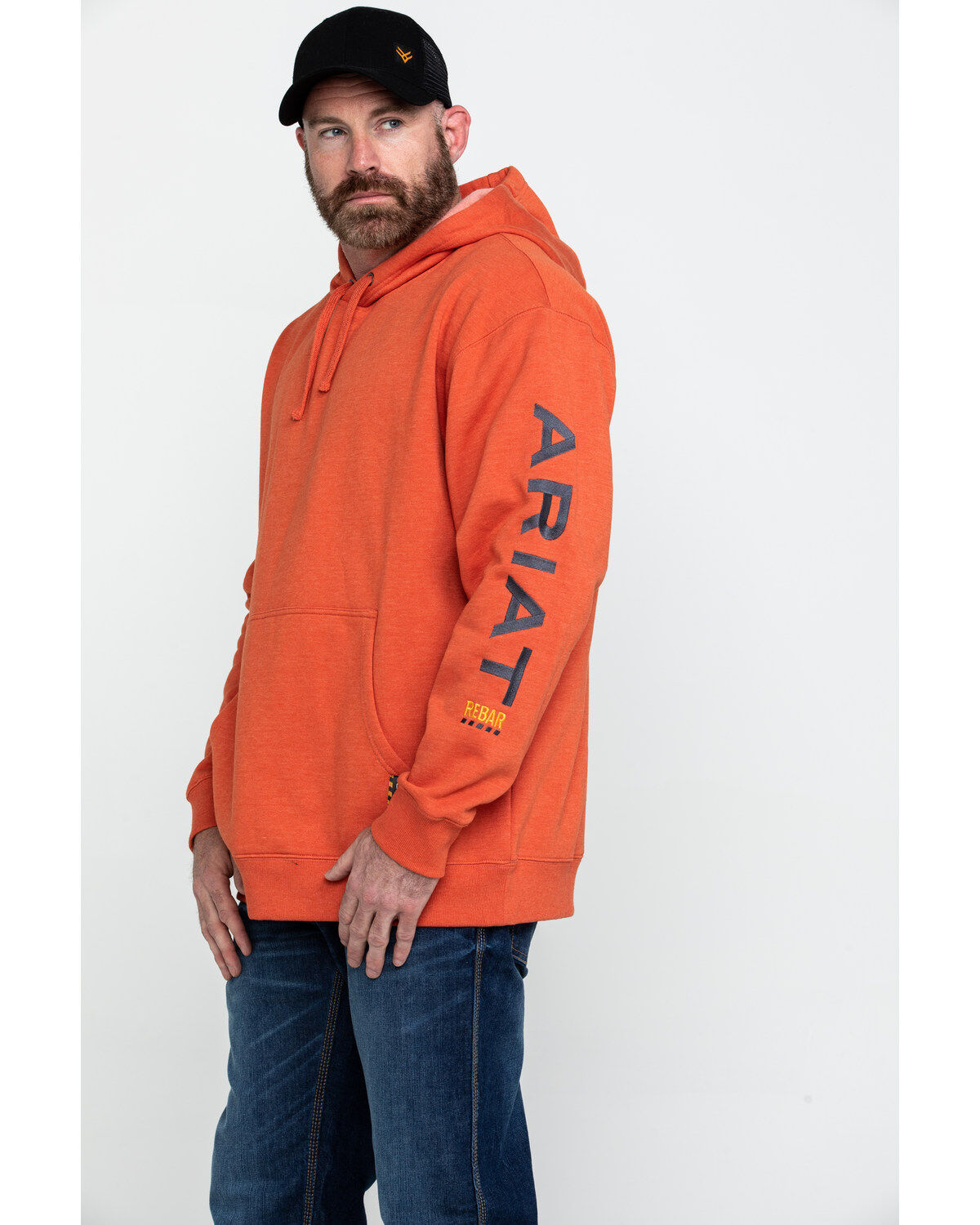Ariat Men's Volcanic Heather Rebar Graphic Hooded Work Sweatshirt