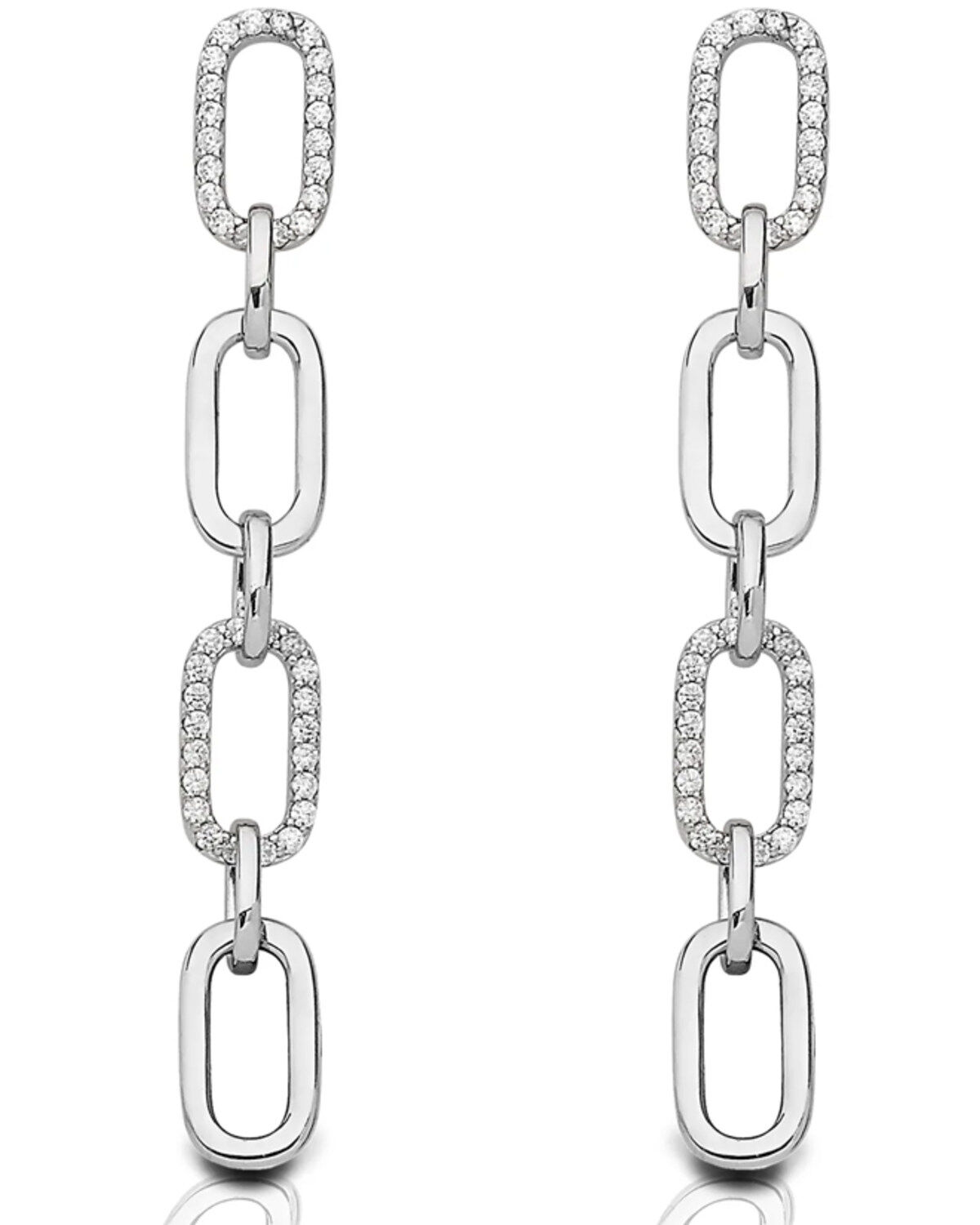 Kelly Herd Women's Silver Four-Link Paperclip Earrings