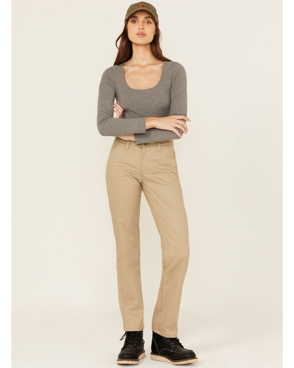Dickies Women's Mid Rise Straight Stretch Twill Work Pants