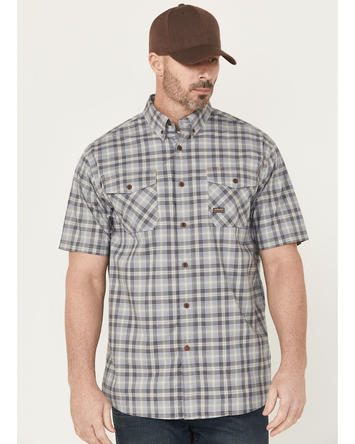Ariat Men's Rebar Made Tough Short Sleeve Button-Down Stretch Work Shirt
