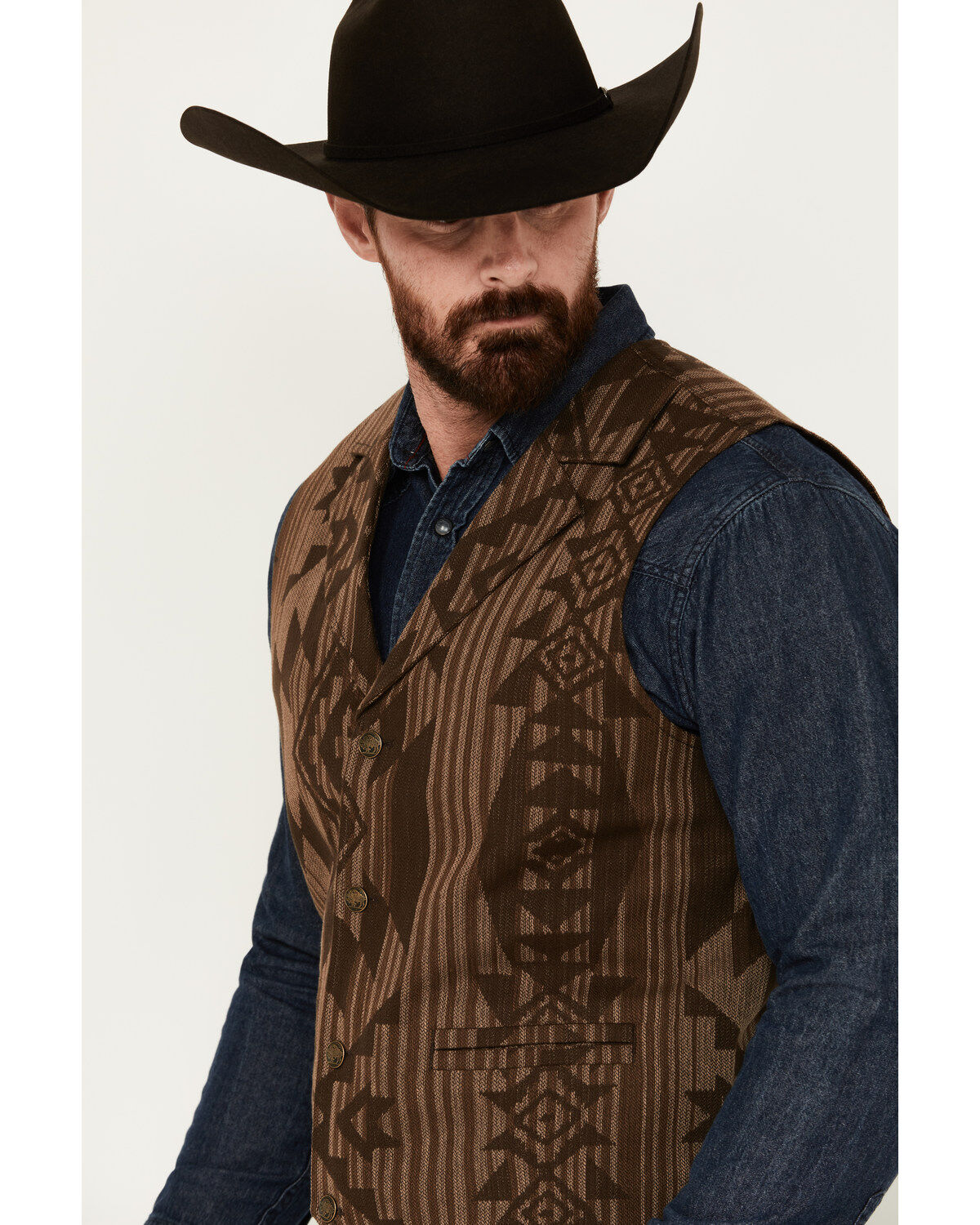 Cody James Men's Southwestern Print Jacquard Vest