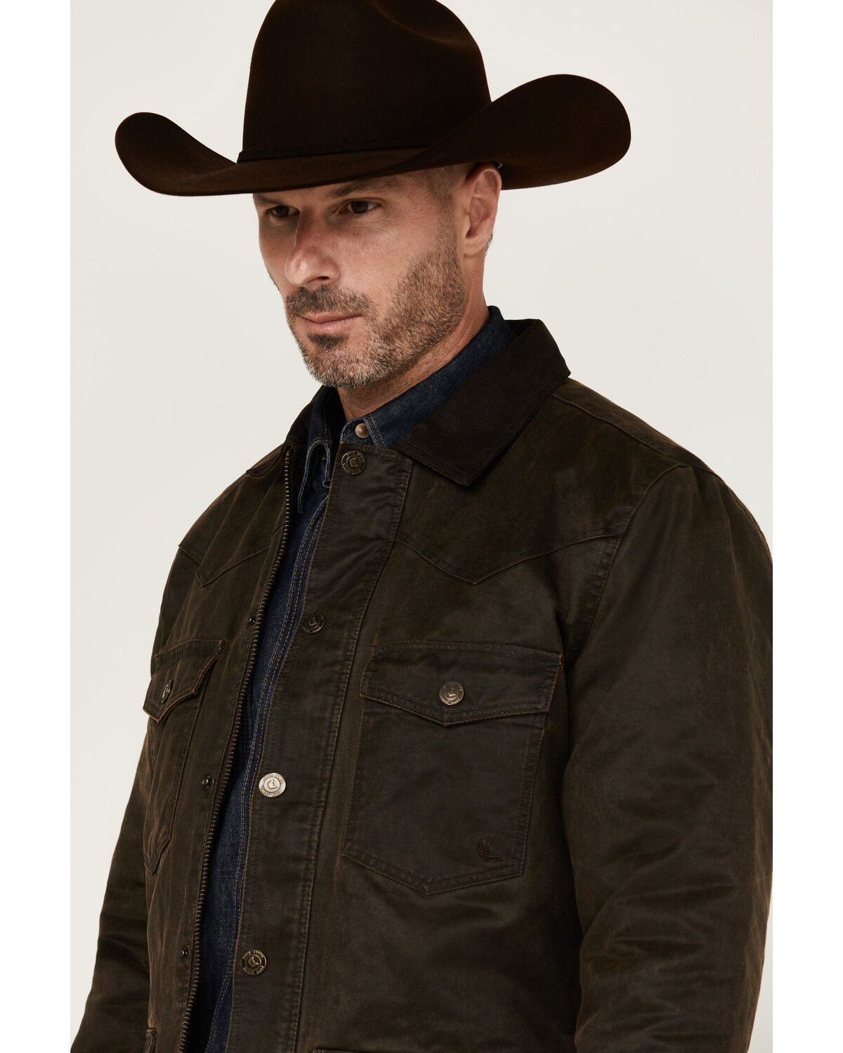 Cody James Men's Road Dust Washed Oil Skin Long Jacket