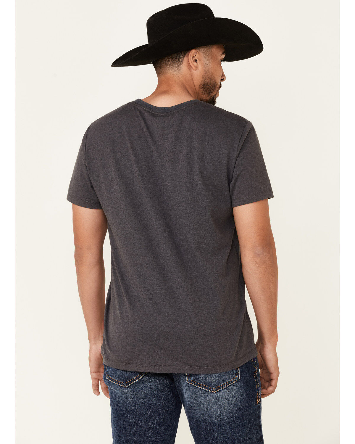 Rock & Roll Denim Men's Charcoal Circle Graphic Short Sleeve T-Shirt