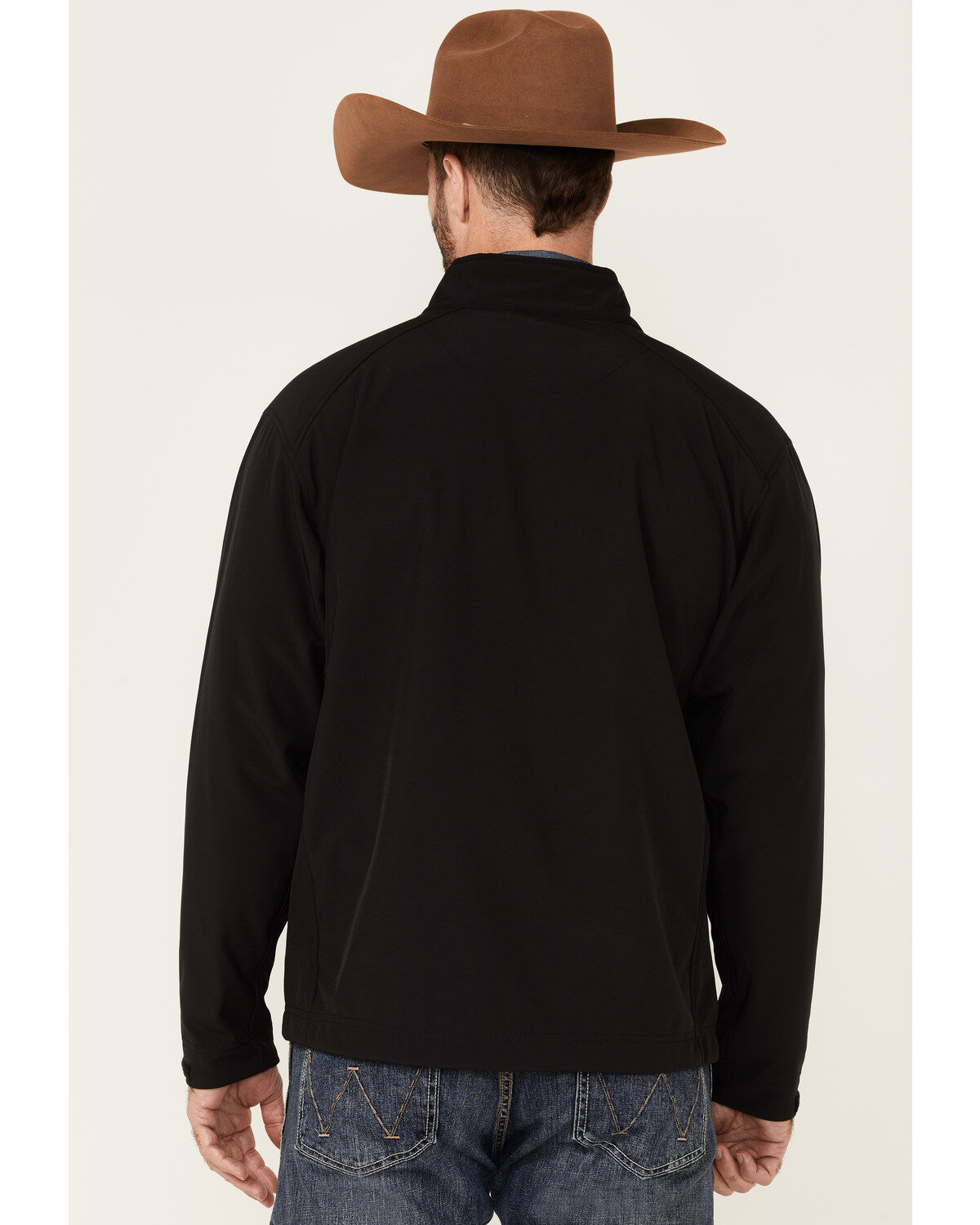 Justin Men's Solid Stillwater Logo Sleeve Zip-Front Fleece Jacket