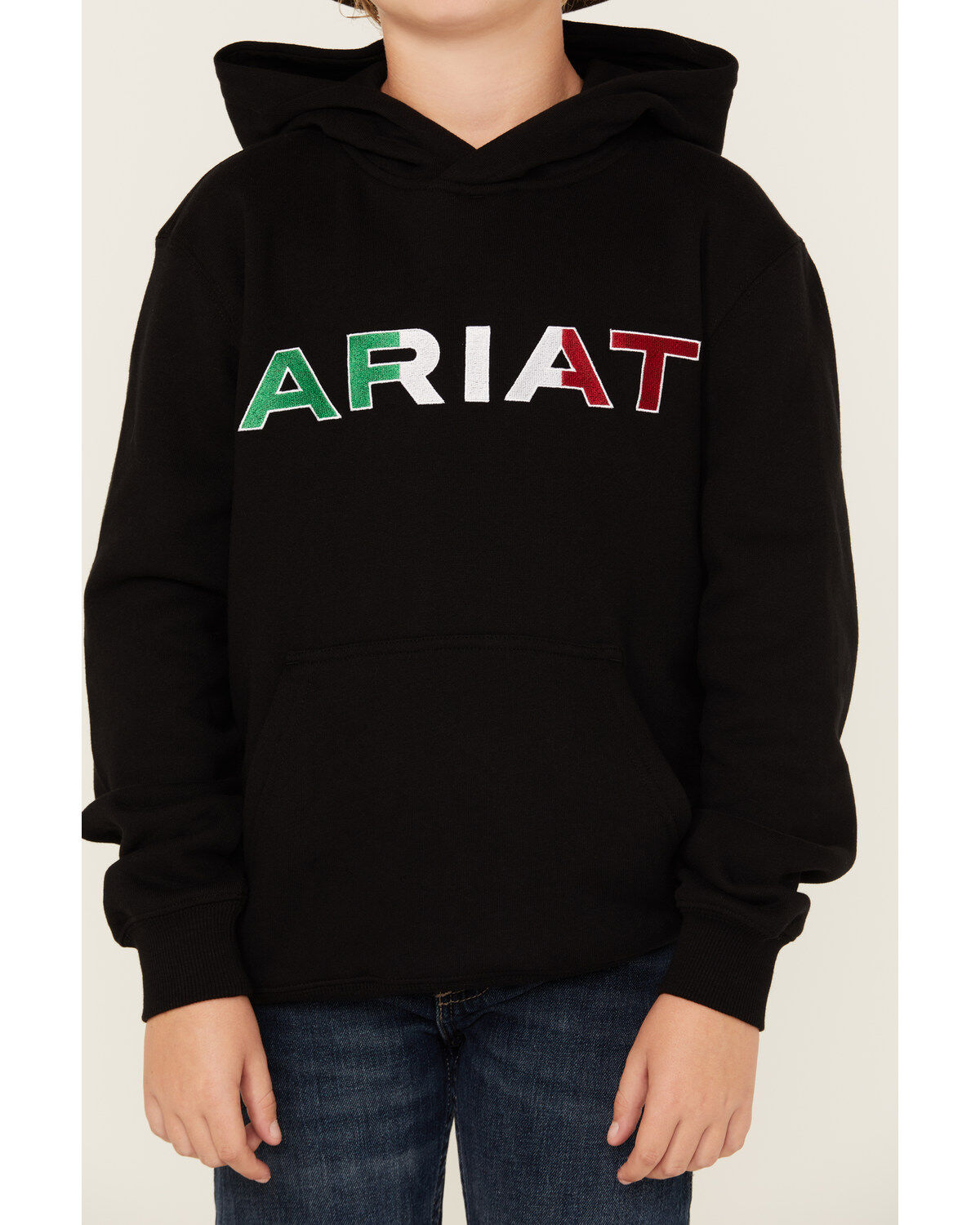 Ariat Boys' Mexico Flag Logo Hooded Sweatshirt