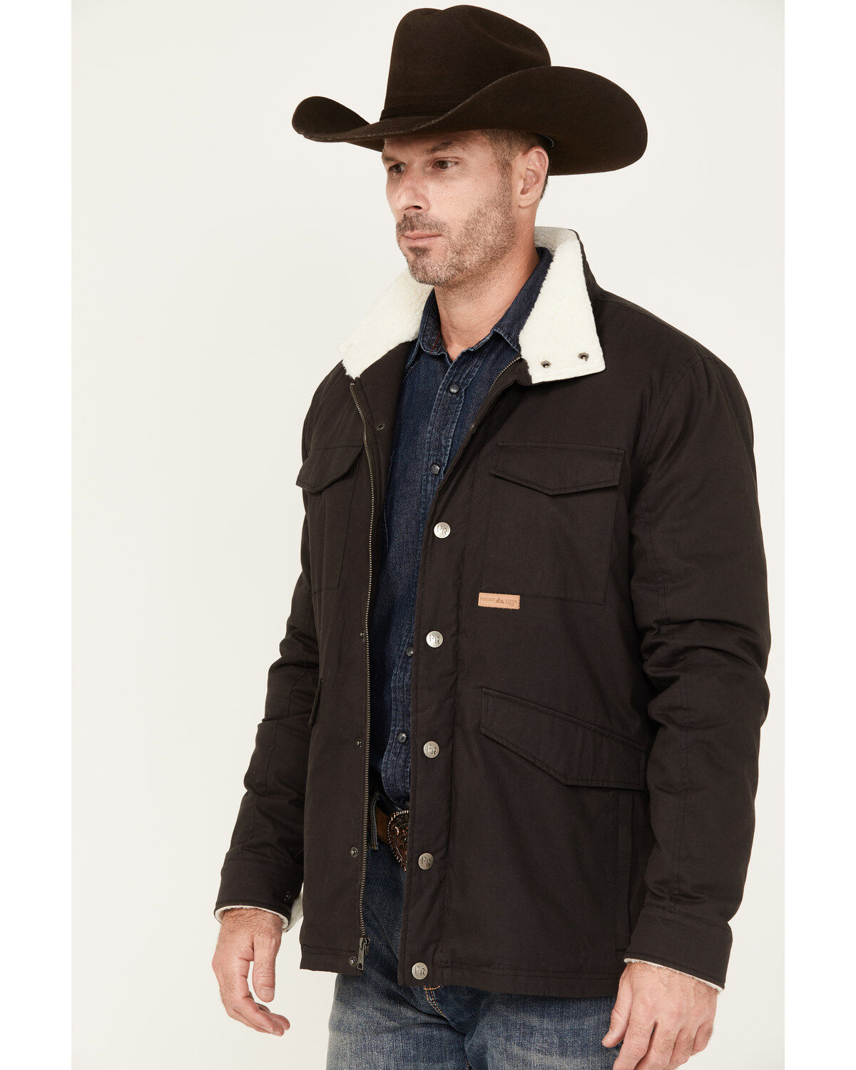 Powder River Outfitters by Panhandle Men's Canvas Solid Snap Heavy Jacket