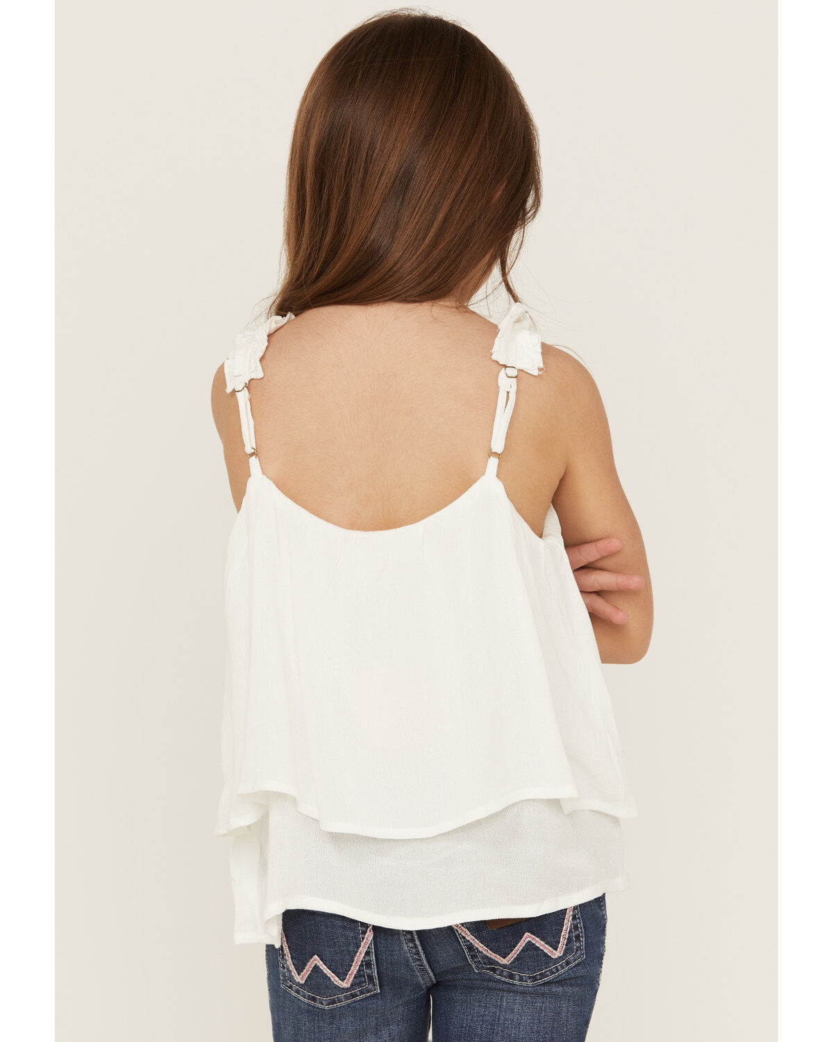 Hayden Girls' Embroidered Pleated Tank