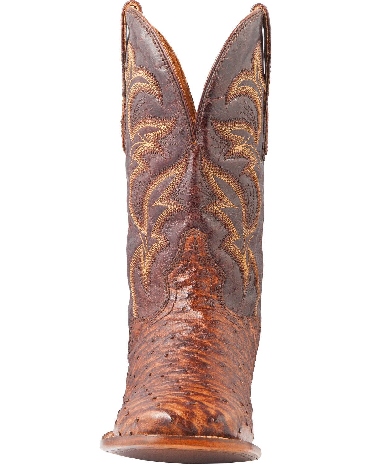El Dorado Men's Handmade Full Quill Ostrich Stockman Boots - Broad Square Toe