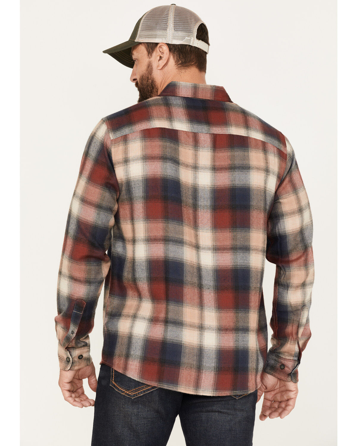 North River Men's Plaid Print Long Sleeve Button Down Performance Shirt