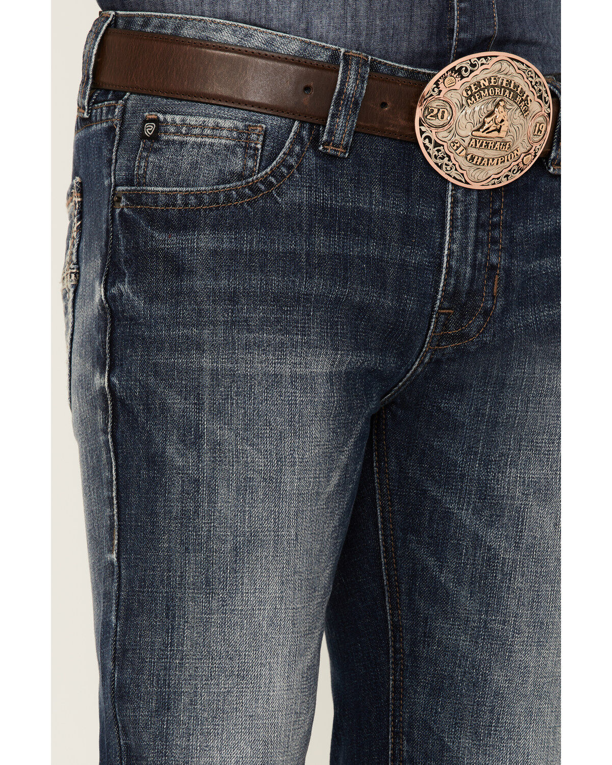 Rock & Roll Denim Men's Medium Wash Pistol Regular Bootcut Jeans