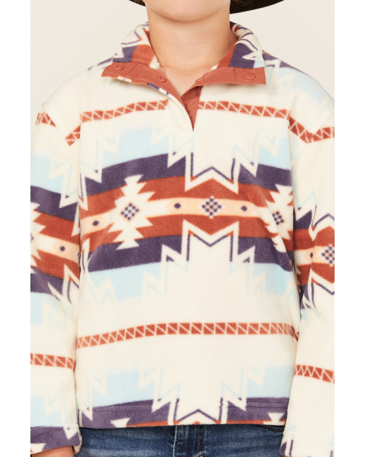 Roper Boys' Southwestern Print 1/4 Snap Fleece Pullover
