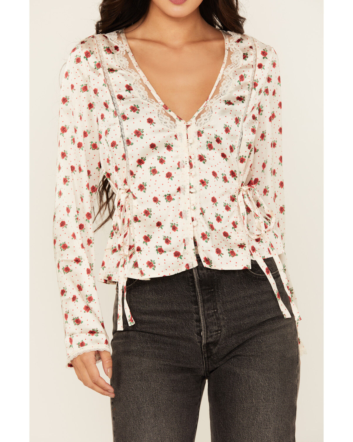 Free People Women's Field of Roses Long Sleeve Top