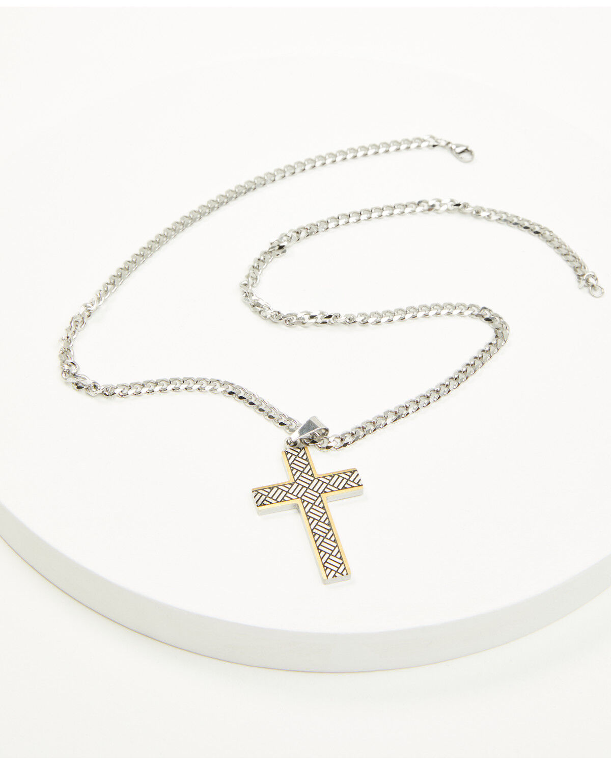 Cody James Men's Two-Tone Textured Cross Necklace