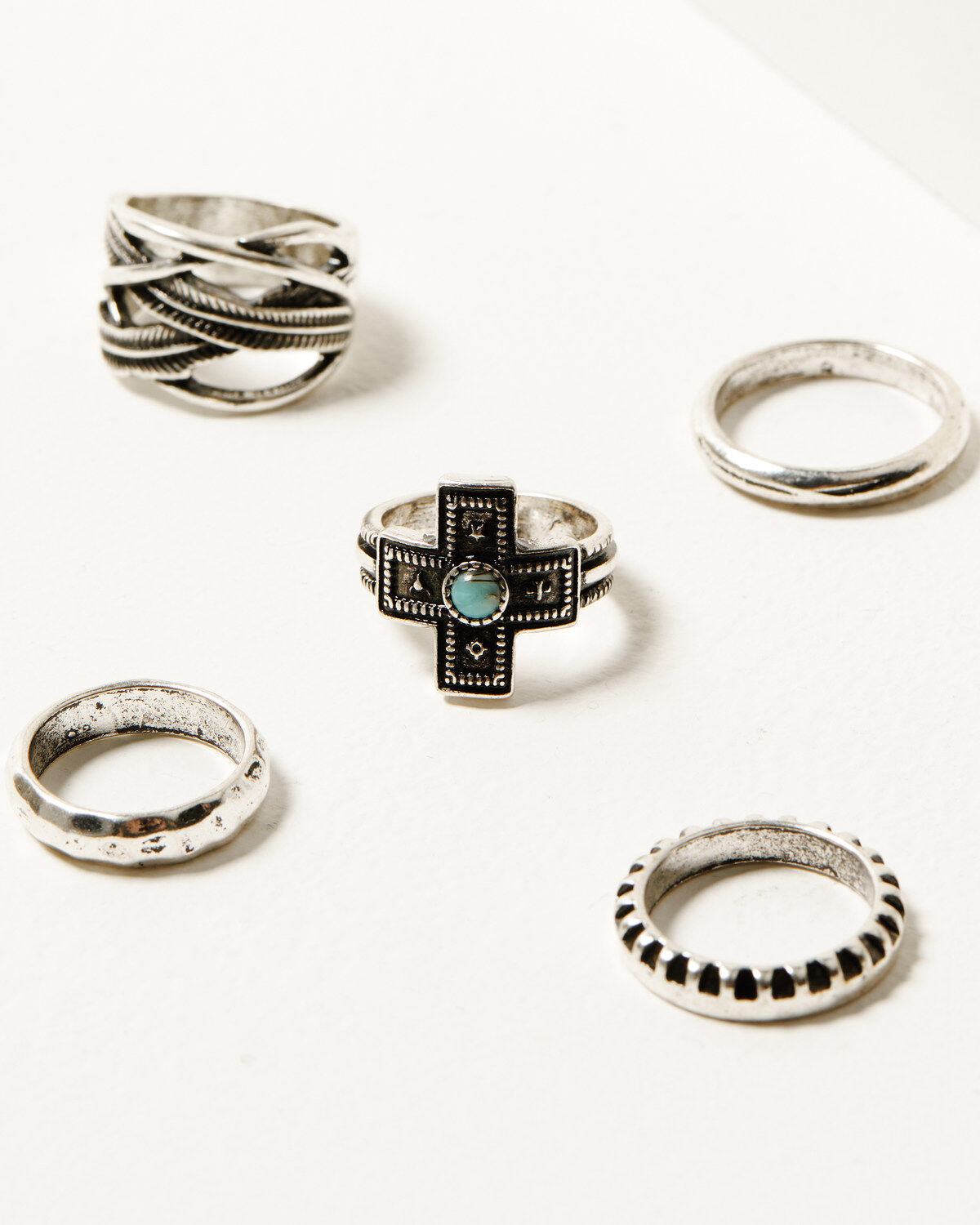 Shyanne Women's Southwestern Antique Cross Ring Set