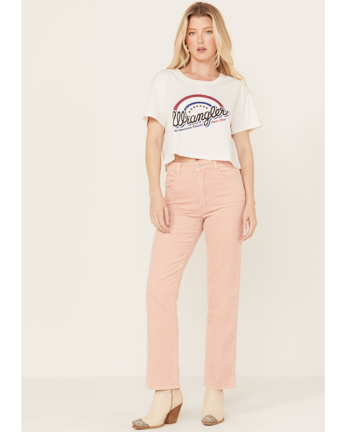 Wrangler Women's Cropped Short Sleeve Logo Graphic Tee