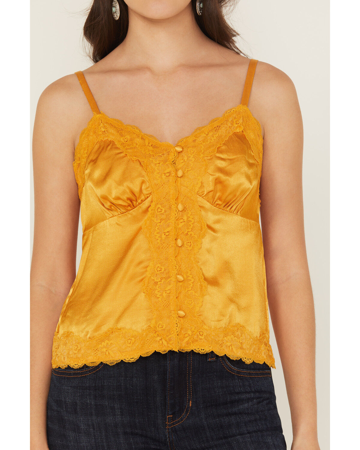 Shyanne Women's Lace Trim Satin Cami