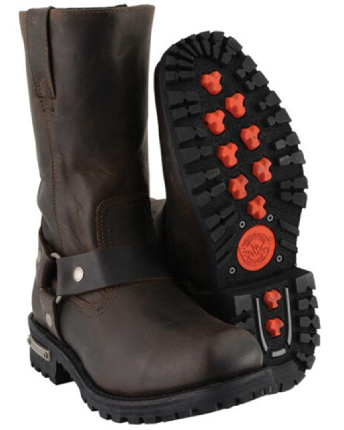 Milwaukee Leather Men's 11" Harness Motorcycle Boots Square Toe - Extended Sizes