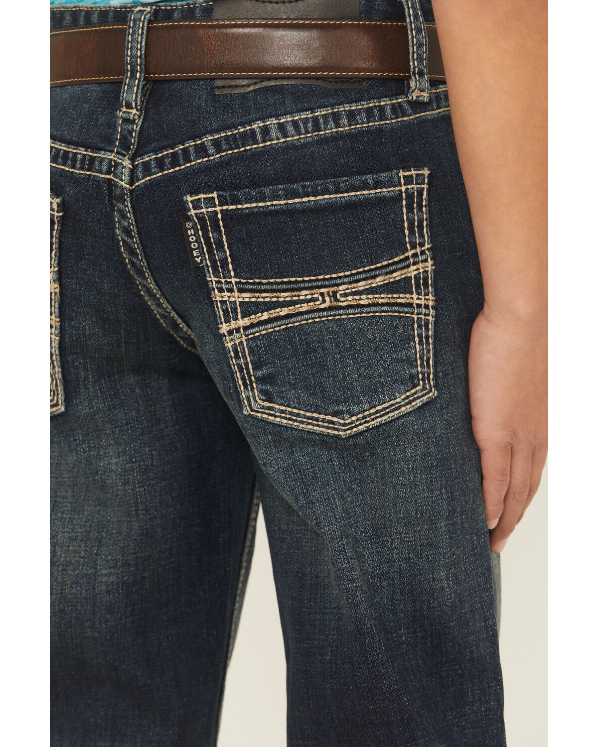 Hooey by Rock & Roll Denim Boys' Dark Wash Barbed Revolver Straight Stretch Denim Jeans