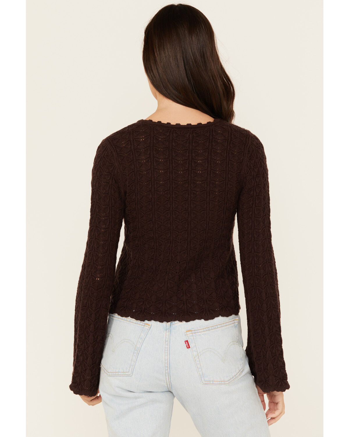 Shyanne Women's Bell Sleeve Pointelle Sweater