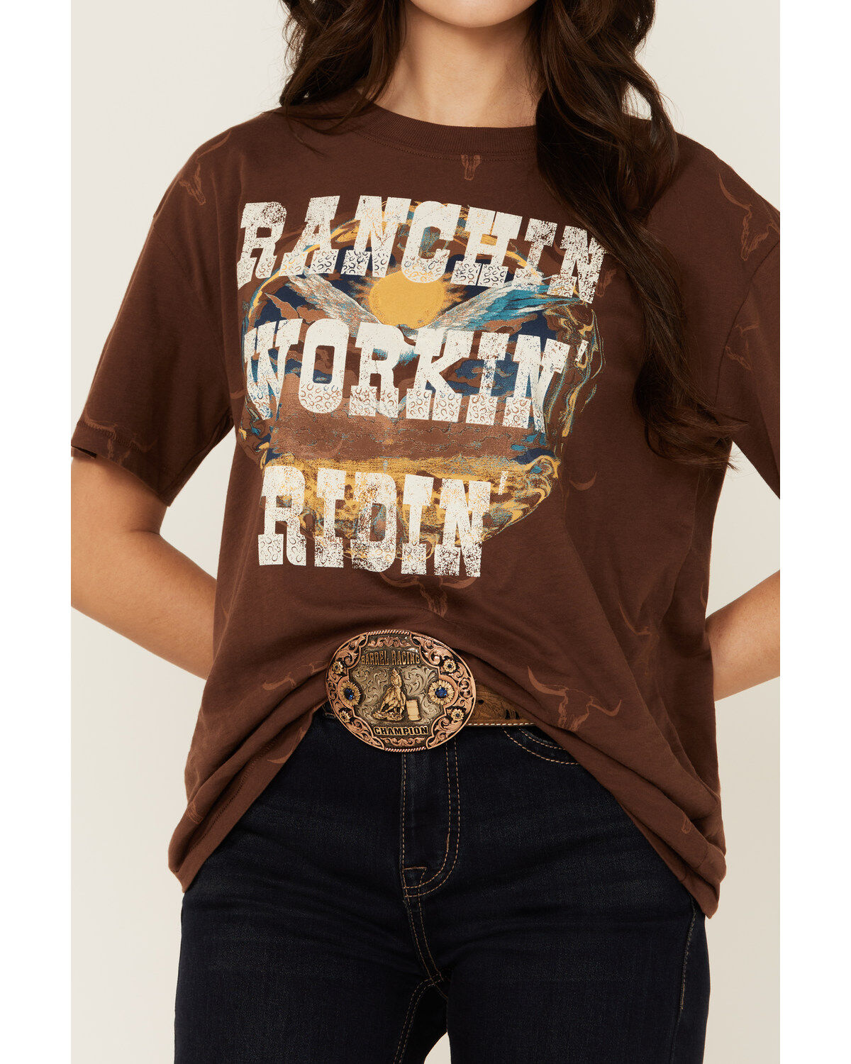 Shyanne Women's Ranchin' Workin' Ridin' Short Sleeve Graphic Tee